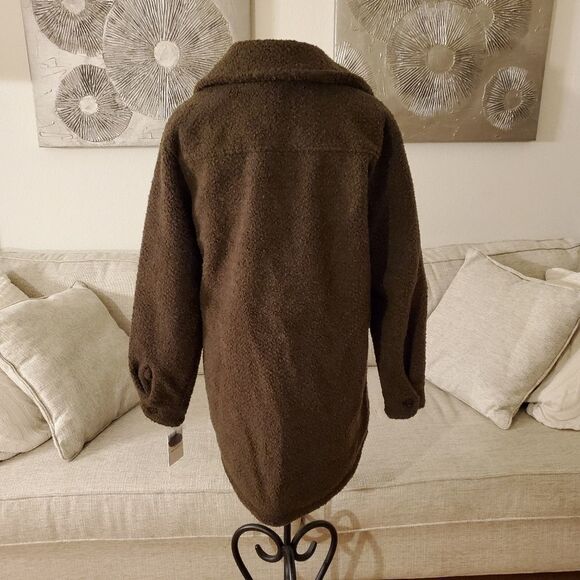 Something Navy Berber Faux Shearling Shirt Jacket - Picture 8 of 13